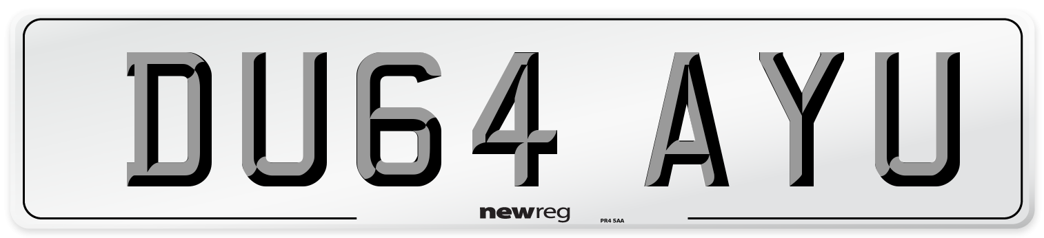 DU64 AYU Number Plate from New Reg